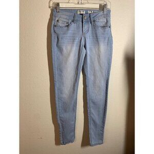 Indigo Rein Forever Light Wash Skinny Denim Blue Jeans Size 1 Y2K I9